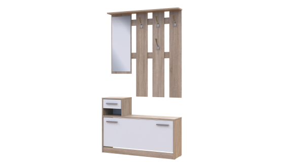 Alice entrance hall 1 mirror 100х27х182,9 White / Sonoma oak
