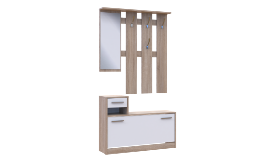 Alice entrance hall 1 mirror 100х27х182,9 White / Sonoma oak