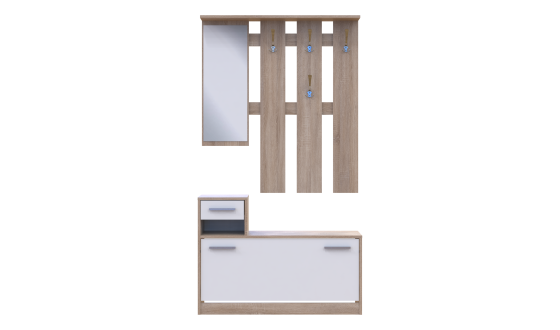 Alice entrance hall 1 mirror 100х27х182,9 White / Sonoma oak
