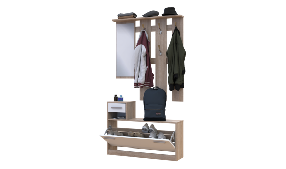 Alice entrance hall 1 mirror 100х27х182,9 White / Sonoma oak