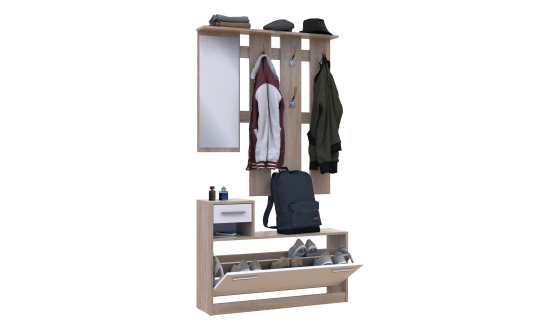Alice entrance hall 1 mirror 100х27х182,9 White / Sonoma oak