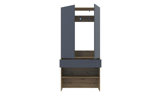 Entrance hall Split Oak Artisan / Graphite chipboard 94x39x200