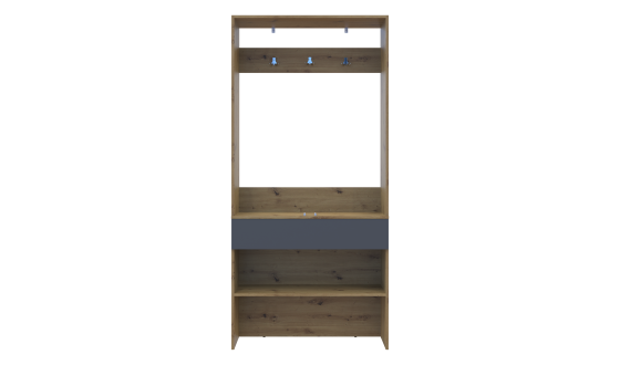 Entrance hall Split Oak Artisan / Graphite chipboard 94x39x200