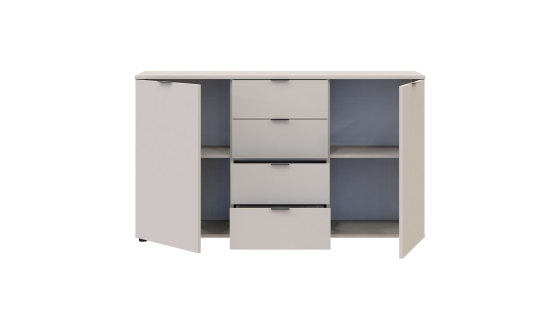 Chest of drawers Ron 5 2 facades 4 drawers Cashmere 140x38x81
