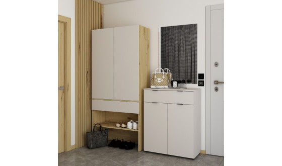Chest of drawers Ron 2 2 facades 1 drawer Cashmere 80x38x100