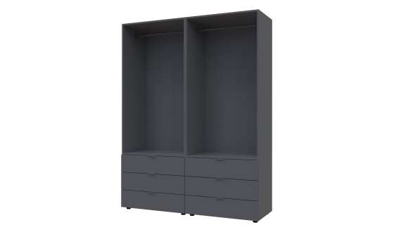 Wardrobe for clothes Gelar Doros Graphite 2+2 chipboard