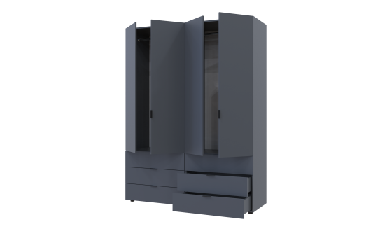 Wardrobe for clothes Gelar Doros Graphite 2+2 chipboard