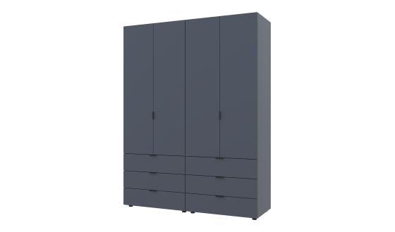 Wardrobe for clothes Gelar Doros Graphite 2+2 chipboard