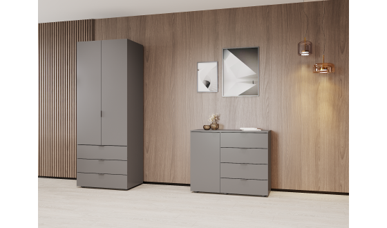 Wardrobe for clothes Gelar Doros Graphite 2 chipboard