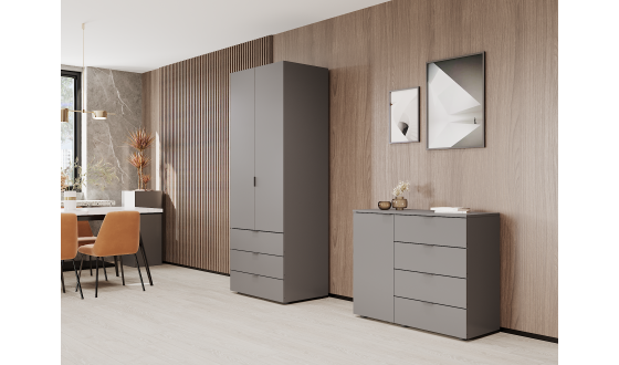 Wardrobe for clothes Gelar Doros Graphite 2 chipboard