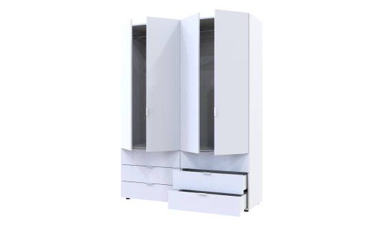 Wardrobe for clothes Gelar Doros White 2+2 chipboard