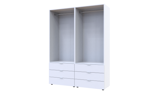 Wardrobe for clothes Gelar Doros White 2+2 chipboard