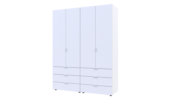 Wardrobe for clothes Gelar Doros White 2+2 chipboard