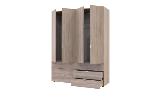 Wardrobe for clothes Gelar Doros Oak Sonoma 2+2 chipboard