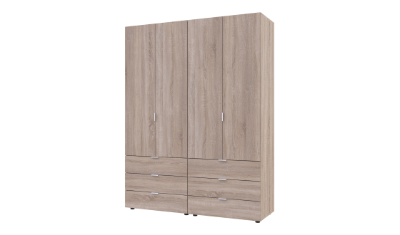 Wardrobe for clothes Gelar Doros Oak Sonoma 2+2 chipboard