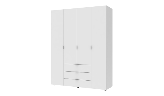 Wardrobe for clothes Gelar Doros White 4 chipboard