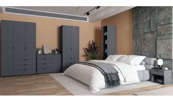 Wardrobe for clothes Gelar Doros Graphite 2+2 chipboard