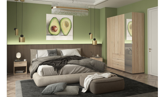Wardrobe for clothes Gelar Doros Oak Sonoma 2+2 chipboard