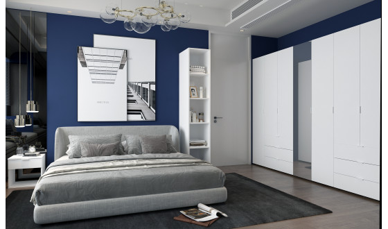 Wardrobe for clothes Gelar Doros White 2+2 chipboard