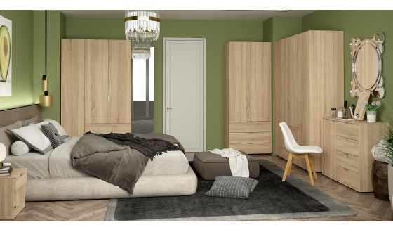 Wardrobe for clothes Gelar Doros Oak Sonoma 2+2 chipboard