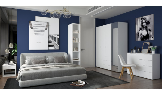 Wardrobe for clothes Gelar Doros White 2+2 chipboard