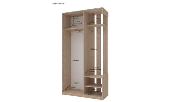 Entrance hall City One Door 110х45х210 Oak Sonoma