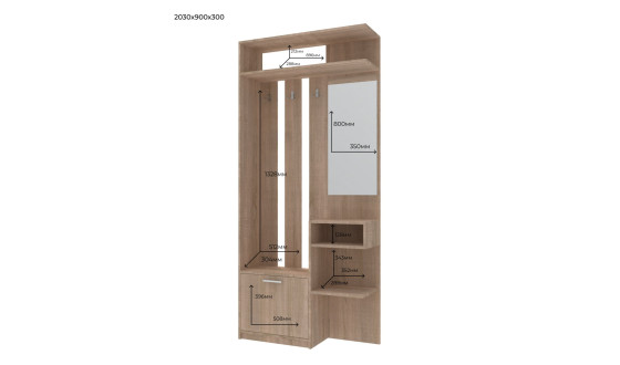 Riviera entrance hall 91.5x30x203 Sonoma oak