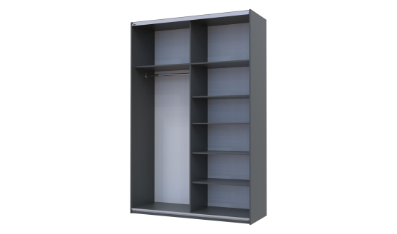 Шафа купе Doros G-Caiser Антрацит 2 Дзеркала / 3 частини 160х60х240 (42005409)