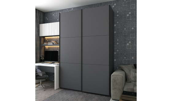 Шафа купе Doros G-Caiser Антрацит/Антрацит 2 ДСП / 3 частини 160х60х240 (42005412)