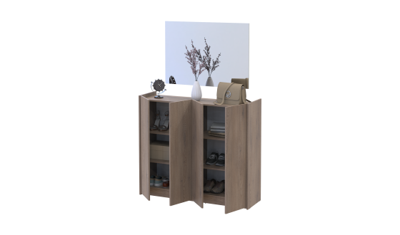 Hallway Doros Kassel with mirror Cremona Cannolo 4 chipboard 128x40x110 (42005504)