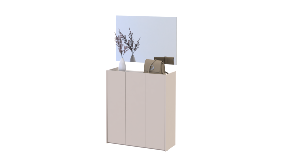 Hallway Doros Kassel with mirror Cashmere 3 chipboard 97x40x110 (42005506)