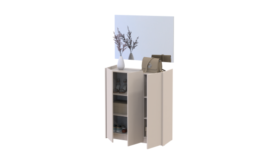 Hallway Doros Kassel with mirror Cashmere 3 chipboard 97x40x110 (42005506)