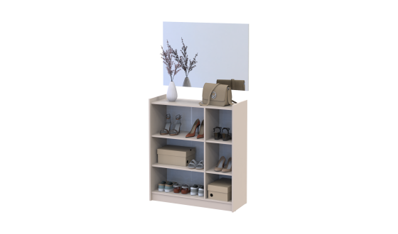 Hallway Doros Kassel with mirror Cashmere 3 chipboard 97x40x110 (42005506)