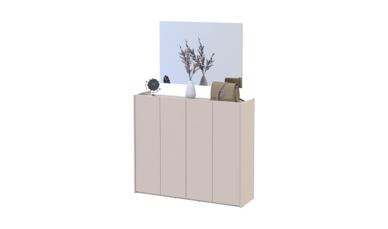 Hallway Doros Kassel with mirror Cashmere 4 chipboard 128x40x110 (42005507)