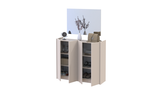 Hallway Doros Kassel with mirror Cashmere 4 chipboard 128x40x110 (42005507)