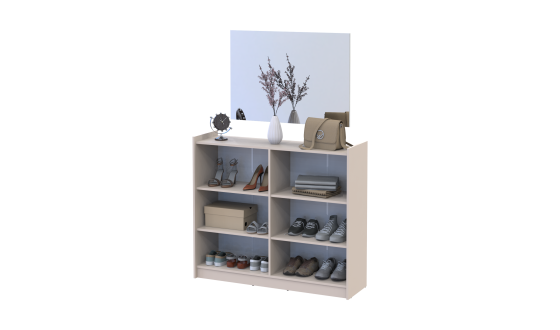 Hallway Doros Kassel with mirror Cashmere 4 chipboard 128x40x110 (42005507)