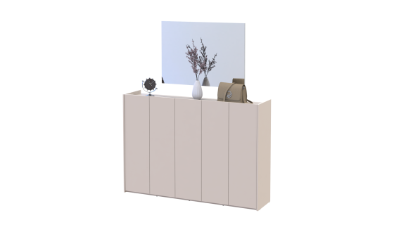 Hallway Doros Kassel with mirror Cashmere 5 chipboard 159x40x110 (42005508)