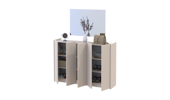 Hallway Doros Kassel with mirror Cashmere 5 chipboard 159x40x110 (42005508)