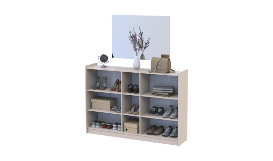 Hallway Doros Kassel with mirror Cashmere 5 chipboard 159x40x110 (42005508)