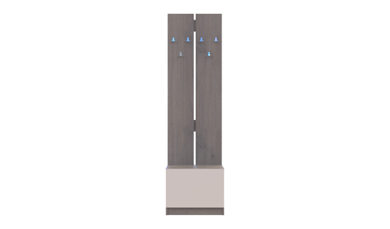 Hanger with cabinet Doros Sola Cannolo/Cashmere chipboard 60x40x215 (44900372)