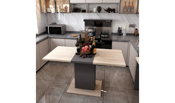 Boston Oak Sonoma / Graphite dining table 150x70x79
