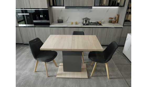 Boston Oak Sonoma / Graphite dining table 150x70x79