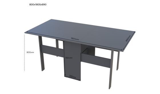 Dining table Toronto Graphite 180x89x80