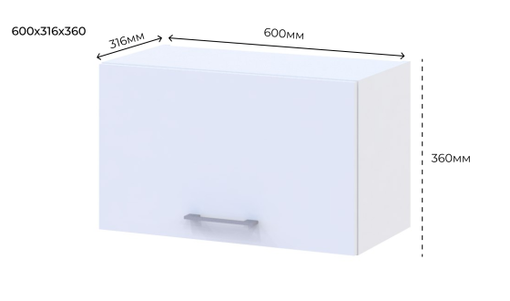 Kitchen Leia V36_Sh60 under the hood White / Sonoma oak chipboard 60x31.6x36