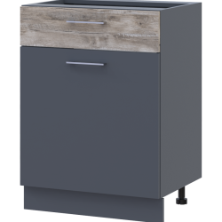 Kitchen Lea NM82_Sh60 lower left Graphite/Clondike chipboard 60x46.6x82