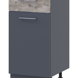 Kitchen Lea НЯ82_40 lower narrow Graphite / Klondike chipboard 40х46.6х82