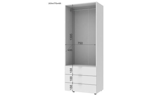 Wardrobe for clothes Gelar Doros Graphite 2 chipboard with 2 shelves