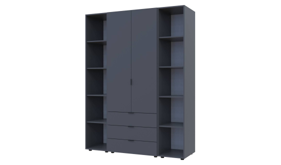 Wardrobe for clothes Gelar Doros Graphite 2 chipboard with 2 shelves