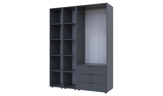 Wardrobe for clothes Gelar Doros Graphite 2 chipboard with 2 shelves