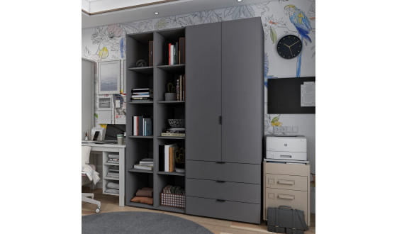 Wardrobe for clothes Gelar Doros Graphite 2 chipboard with 2 shelves